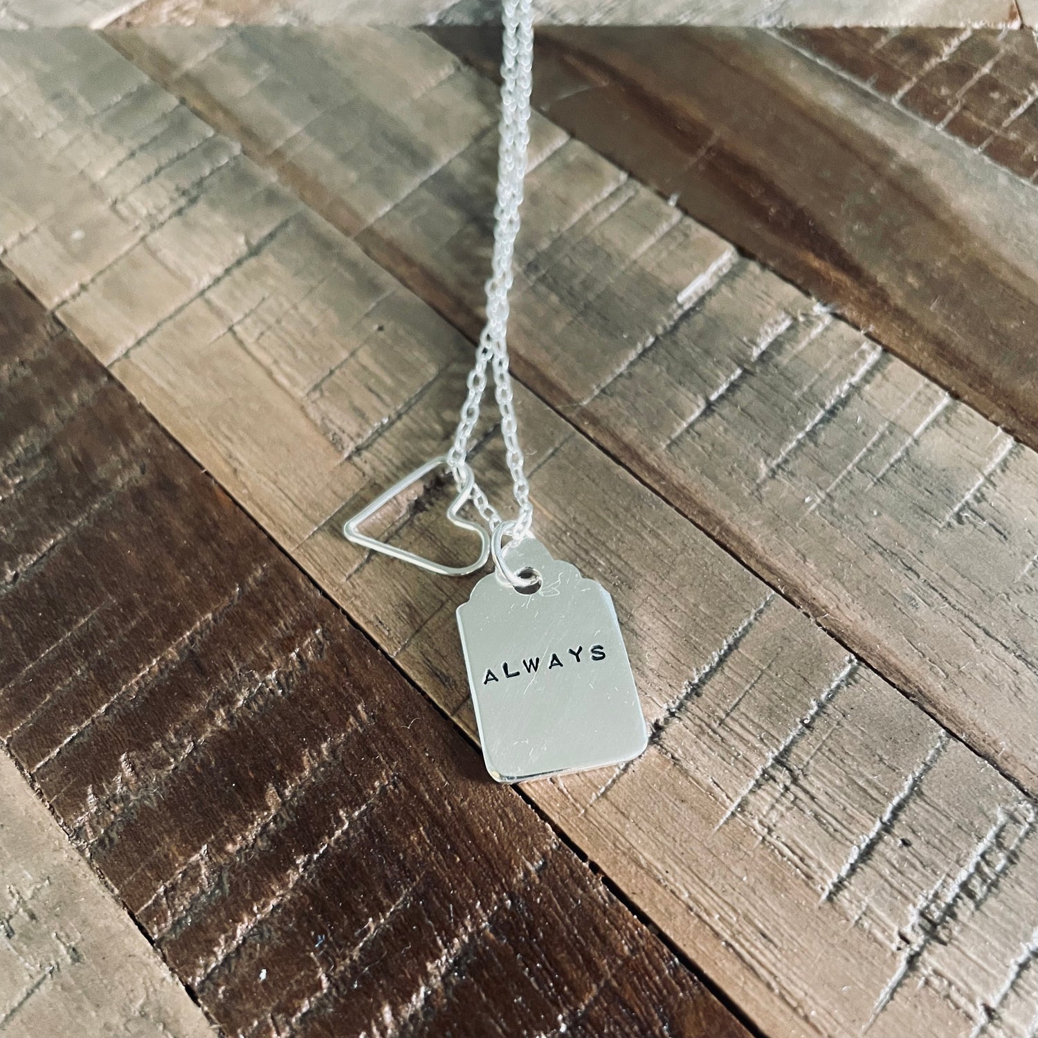 Love always necklace silver