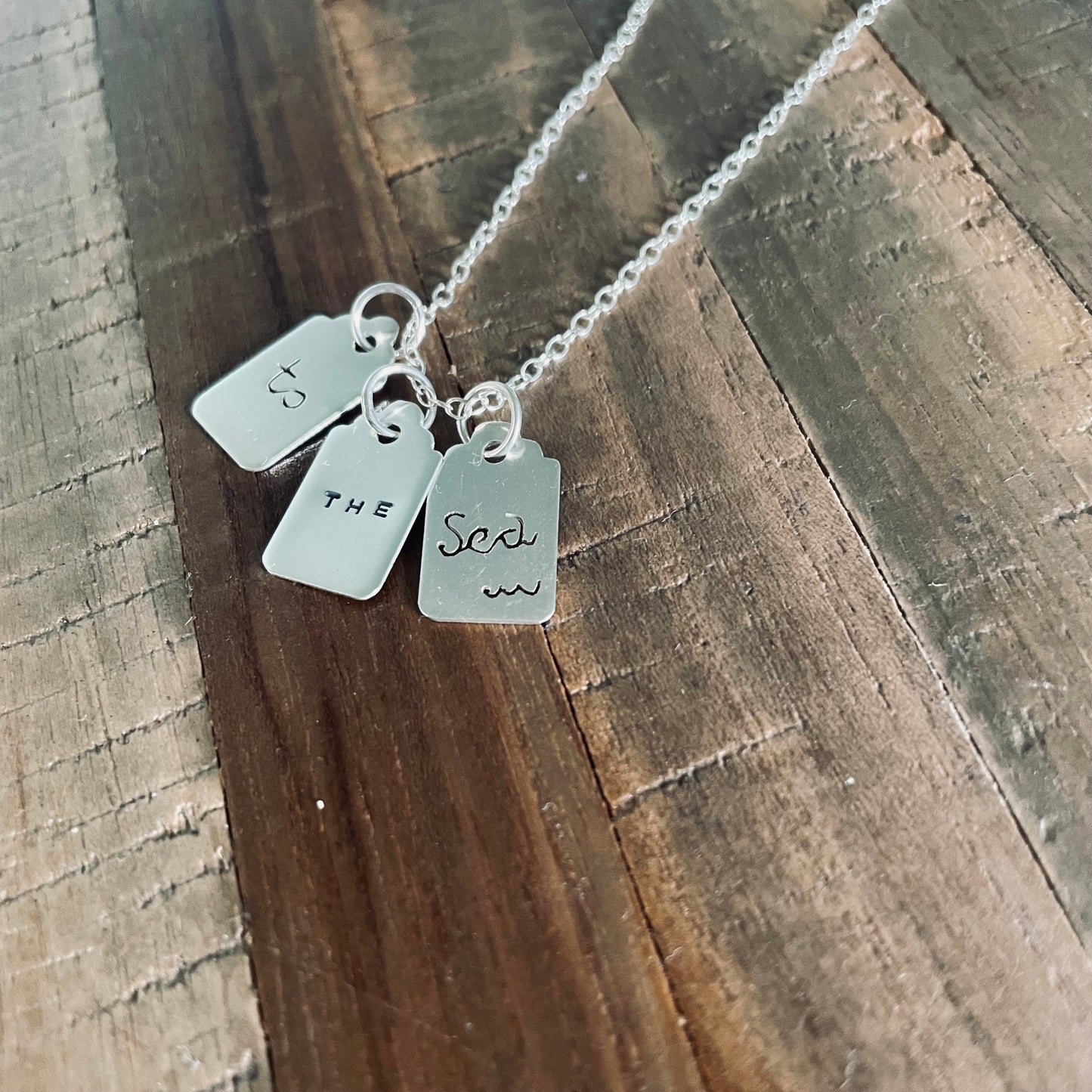 To the sea tag necklace silver