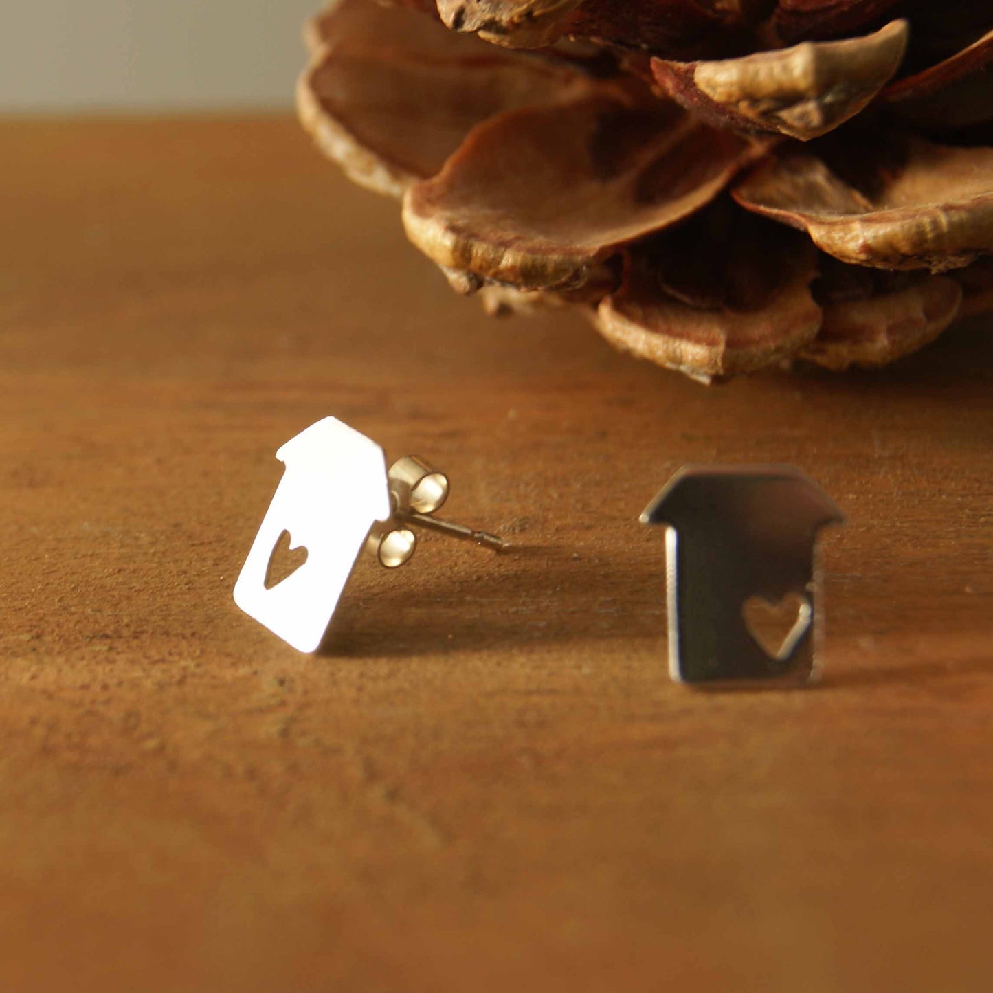 House Stud Earrings - Silver